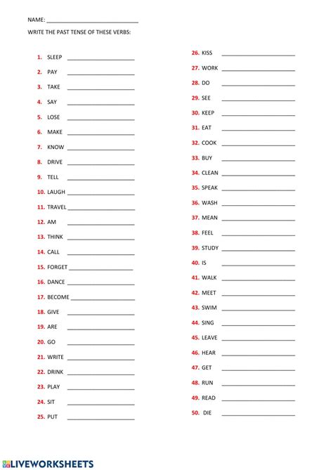 Understanding how to form past tense verbs correctly doesn't have to be a difficult task. Past Tense of verbs worksheet