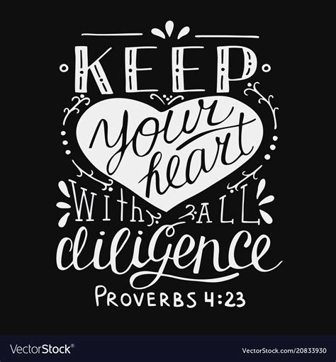 Hand Lettering And Bible Verse Keep Your Heart Vector Image