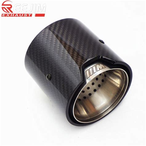 2pcs Real Carbon Fiber Exhaust Pipe Muffler Tip For Bmw M Performance