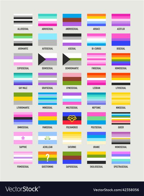 Collection Of Sexual Identity Flags Pride Flags Vector Image