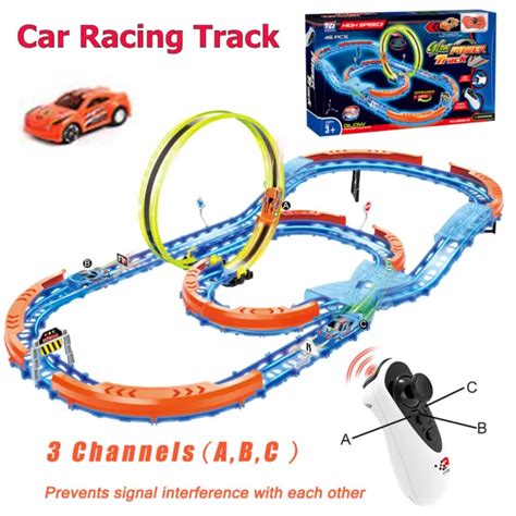 Electric Racing Tracks Slot Car Race Track Sets Toys With Car And Hand
