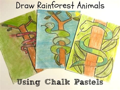 Rainforest Animals With Chalk Pastel Drawings