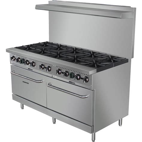 Stainless Steel 10 Burner Gas Stove With 2 Ovens 60 Wide 360 000