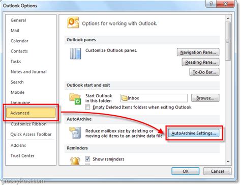 How To Configure And Manage Autoarchive In Outlook 2010