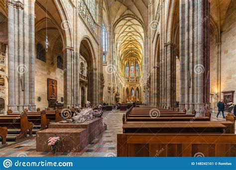 Inside St Vitus Cathedral Of Prague City Editorial Photo Image Of