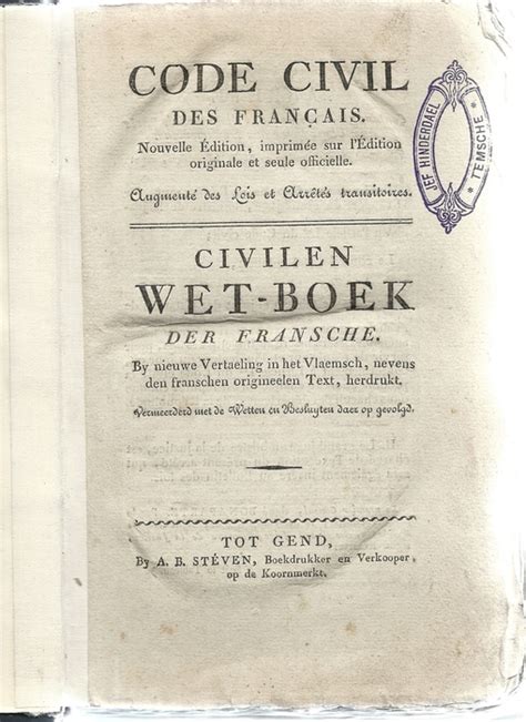 Law Code Civil Des Français Nouvelle Edition Imprimée Sur Lédition