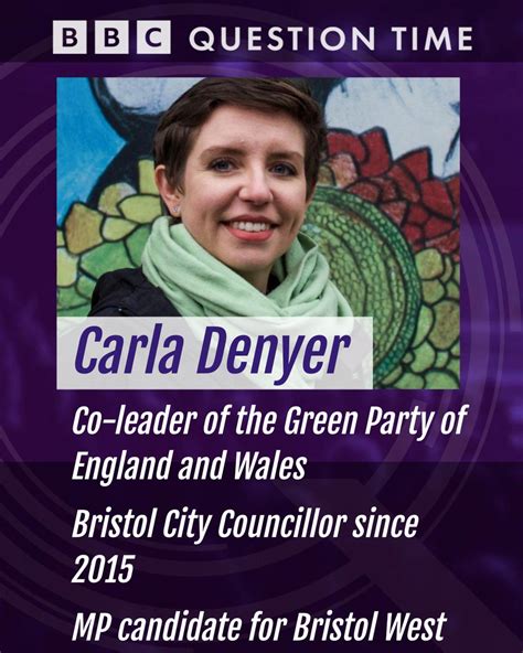 Bbc Question Time On Twitter The Green Partys Carladenyer Will Be