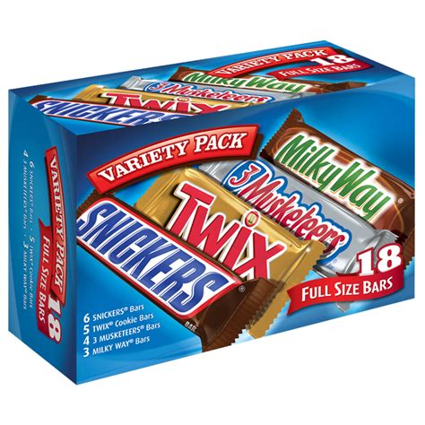 Mars Wrigley Variety Pack Milk Chocolate Candy Bars Contains 18 Full