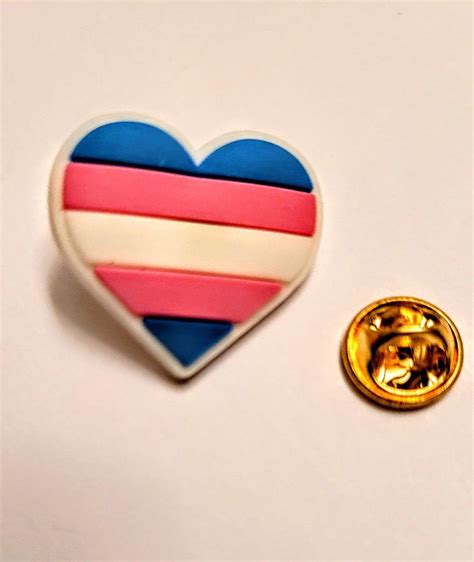 Transexual Pride Heart Shaped Silicon Lapel Pin Etsy