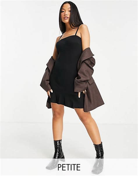 Missguided Petite Strappy Mini Dress In Black Asos