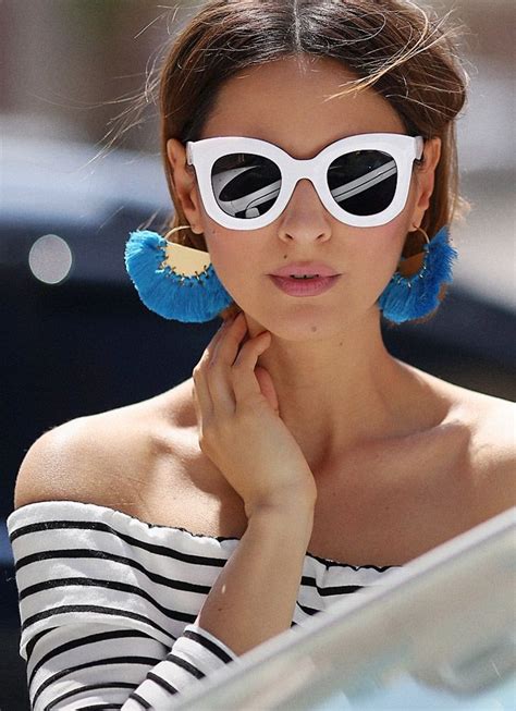 Statementearrings White Frame Sunglasses Off The Shoulder Top Tassel Earrings Statement