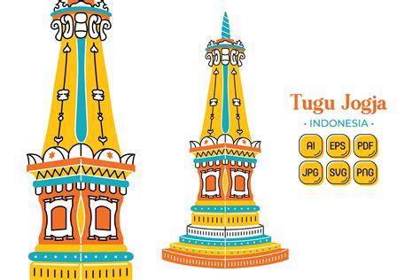 Tugu Jogja In Flat Design Style Graphic By Medzcreative · Creative Fabrica