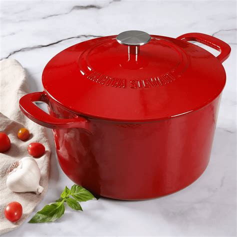 Martha Stewart 7 Quart Enamel On Cast Iron Dutch Ovenred Walmart