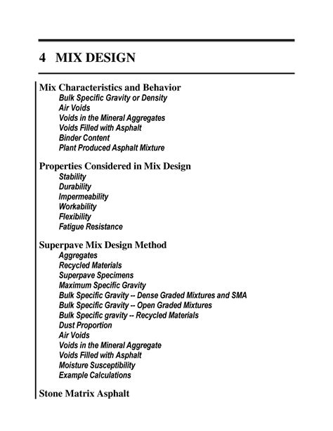 Mix Design Asphalt 4 Mix Design Mix Characteristics And Behavior