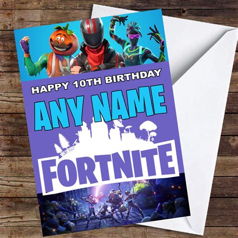 As much as you wish to bring the world of fortnite to life you dont also want your guests to forget that it is your birthday. Game Fortnite Personalised Children's Birthday Card - The Card Zoo
