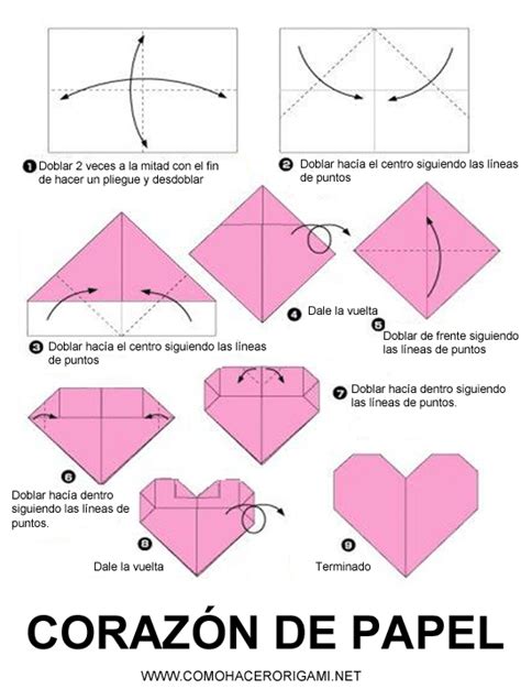 corazón origami paso a paso