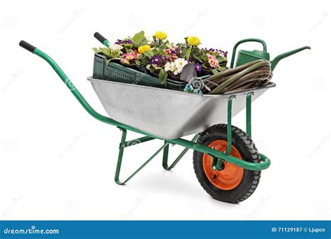 Wheelbarrow Full Of Gardening Equipment Stock Image Image Of Cart