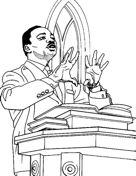 Martin Luther King Jr Kleurplaten voorbeeldsjabloon