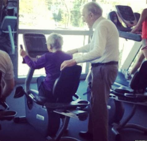 Tender Moment Shared By Elderly Couple At Gym Photo Goes