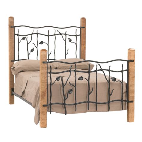Rustic Wrought Iron Leaf And Wood Four Poster Bed Wrought Etsy