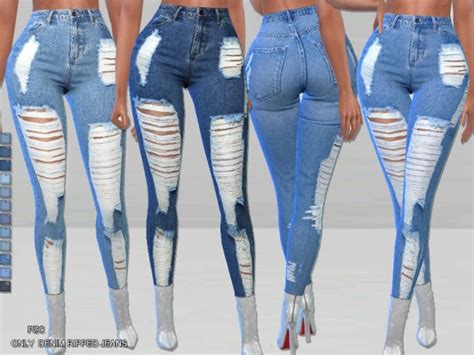 The Sims Resource Only Denim Ripped Jeans By Pinkzombiecupcakes • Sims