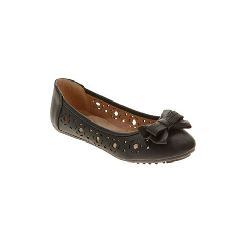 Victoria K Victoria K Womens Embossed Textured Ballerina Flats With Bow Embellishments