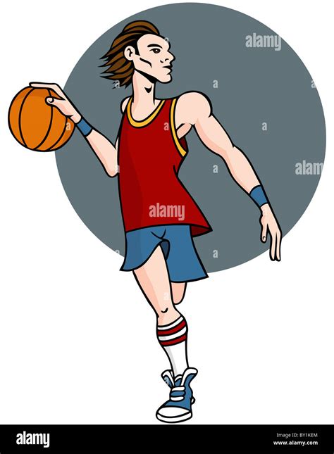 Cartoon Basketball Player Isolated On A White Background Stock Photo