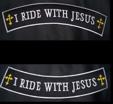 I Ride With Jesus Christian Patches Rockers Badge Biker Motorcycle Vest