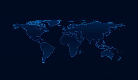 Light Blue World Map On Dark Blue Background Elements Of This Image