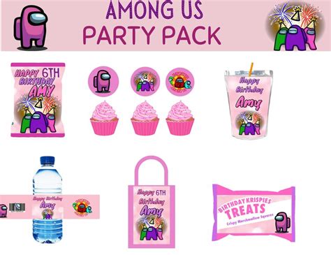 Among Us Party Pack Among Us Party Favors Digital Dowload Etsy