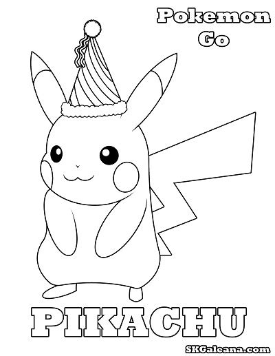 Free Pikachu Party Hat Printable Coloring Page Skgaleana