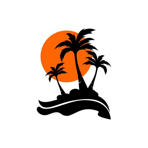 Tree tops vectors svg eps. palm coconut tree logo icon - Download Free Vectors ...