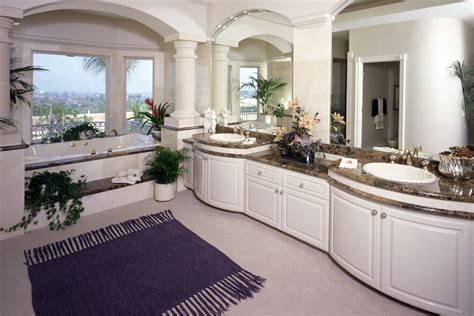 Custom Bathroom Cabinets Curved Face Sinks Two Level Vessel Sinks