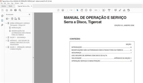 Tigercat Serra a Disco MANUAL DE OPERAÇÃO E SERVIÇO PDF DOWNLOAD