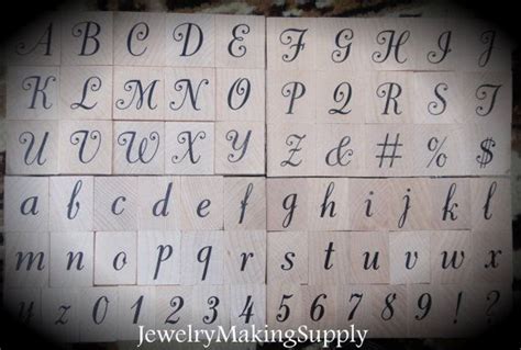 Wood Mounted Rubber Stamps Large Script Alphabet Etsy Script