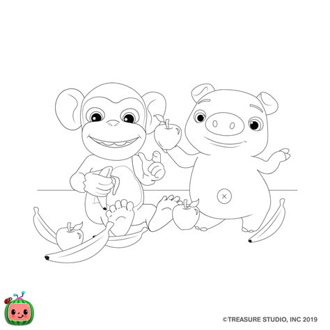 Cocomelon Coloring Pages Happy Birthday