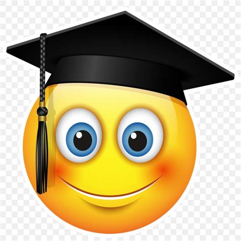 Graduation Ceremony Emoticon Emoji Smiley Square Academic Cap Png