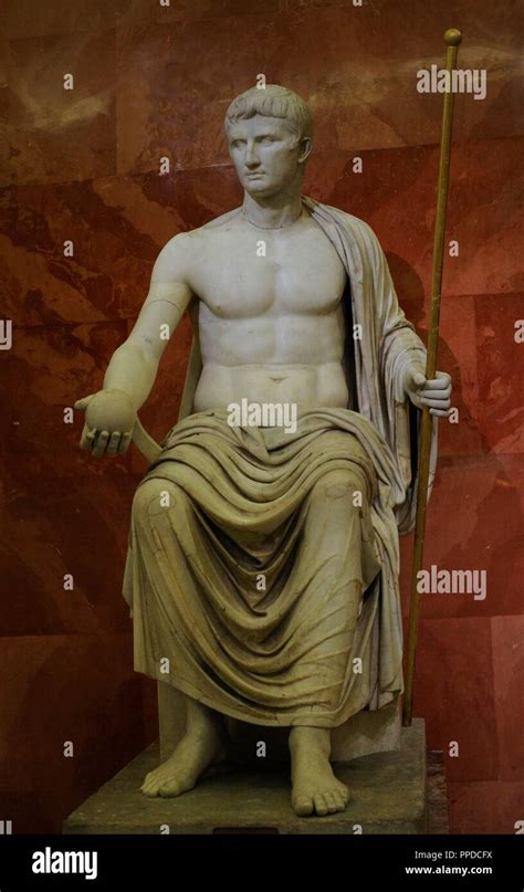 Emperor Augustus 63 Bc 14 Ad Statue Of Augustus As Jupiter First
