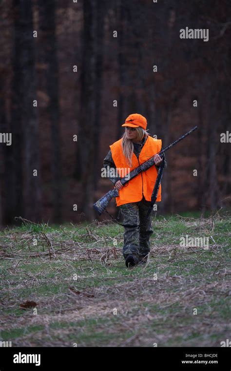 Young Woman 21 Yo Female Hunter Orange Blaze Vest Stormy Kromer Hat
