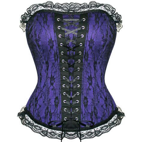 Purple Lace Gothic Sexy Steampunk Burlesque Corset Top Ebay