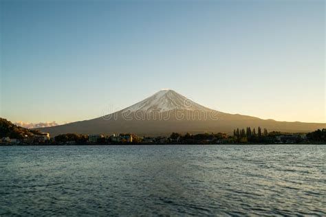 Sunset Mt Fuji City Around Kawaguchi Lake Japan Stock Photos Free