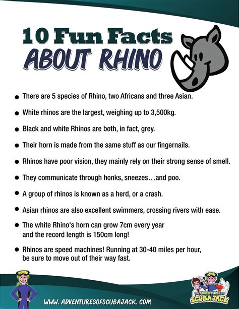 Rhino Fun Facts For Kids Fun Facts For Kids Fun Facts Kindergarten Vrogue