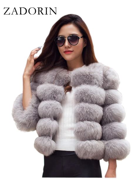 Zadorin S 3xl Mink Coats Women Autumn Winter Top Fashion Pink Faux Fur