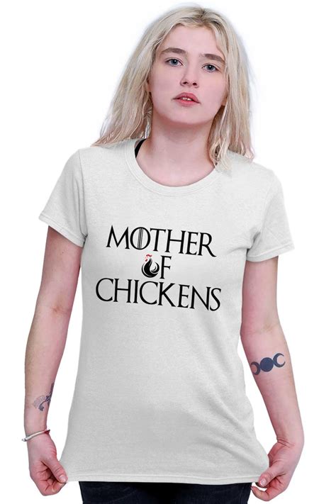 Mother Of Chickens Funny Nerdy Farmer T Womens Short Sleeve Ladies T