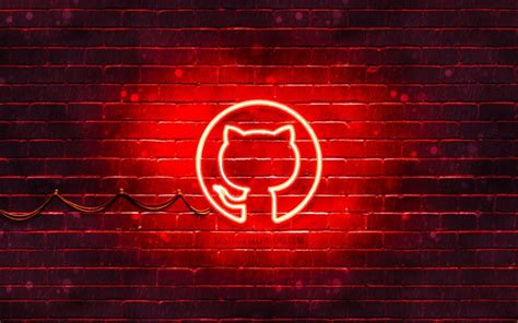 Download Wallpapers Github Red Logo 4k Red Brickwall Github Logo
