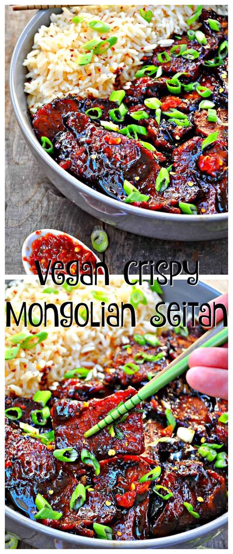 The sauce is optional, but honestly…it tastes. Vegan Crispy Mongolian Seitan | Recipe in 2020 | Seitan, Vegan, Flavorful recipes