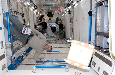 Esa Astronauts Work Inside The Newly Installed Japanese Kibo Laboratory