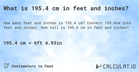 What Is 1954 Cm In Feet And Inches Calculatio