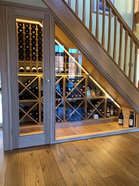 Bespoke Under Stairs Wine Racking Project Installed In Durham Uk Fits
