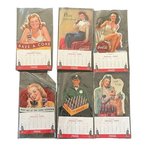 coca cola pinup 1950s magnetic calendars for year 2000 etsy singapore